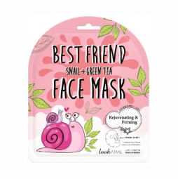 Маска для лица с секретом улитки и чаем LOOK AT ME  Best Friend Snail + Green Tea Face Mask